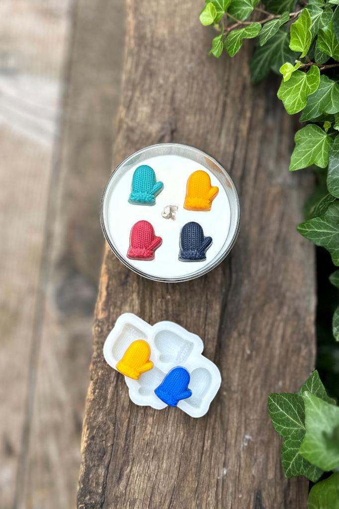 3D Eldiven Mini Dörtlü Silikon Mum Kalıbı
