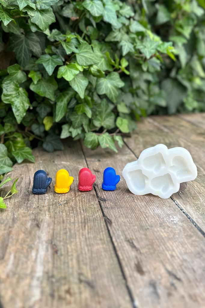 3D Eldiven Mini Dörtlü Silikon Mum Kalıbı