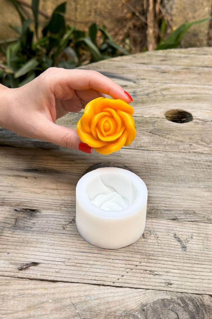 3D Gül Silikon Mum Kalıbı