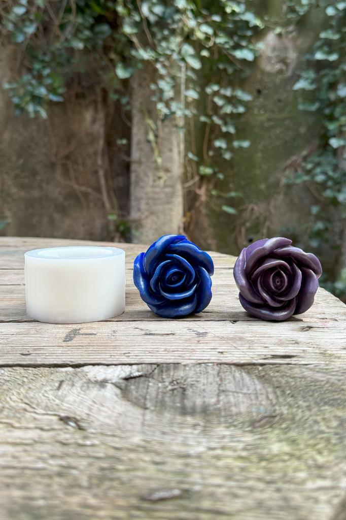 3D Gül Silikon Mum Kalıbı