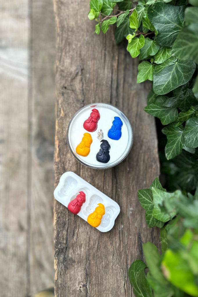 3D Kardan Adam Mini Dörtlü Silikon Mum Kalıbı