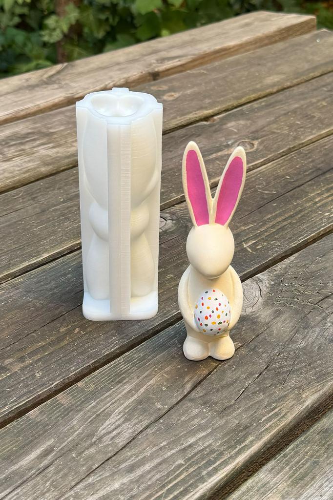 3D Tavşan Silikon Mum Kalıbı