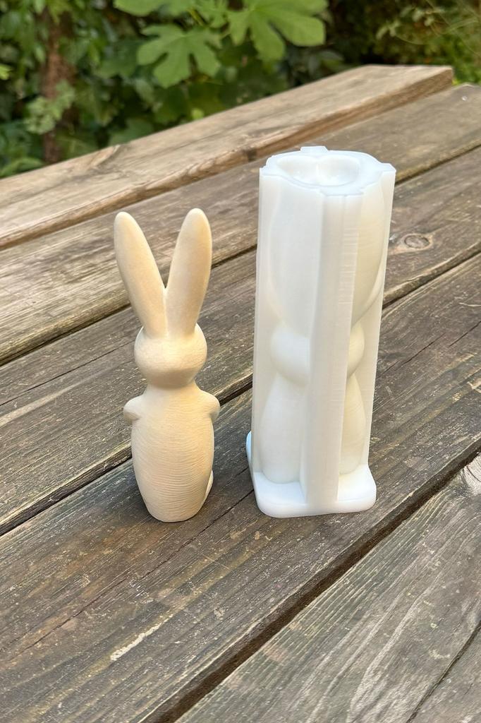 3D Tavşan Silikon Mum Kalıbı