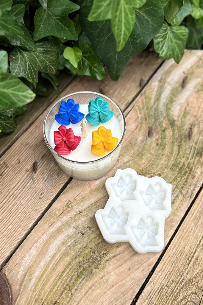 3D Yılbaşı Çanı Mini Dörtlü Silikon Mum Kalıbı