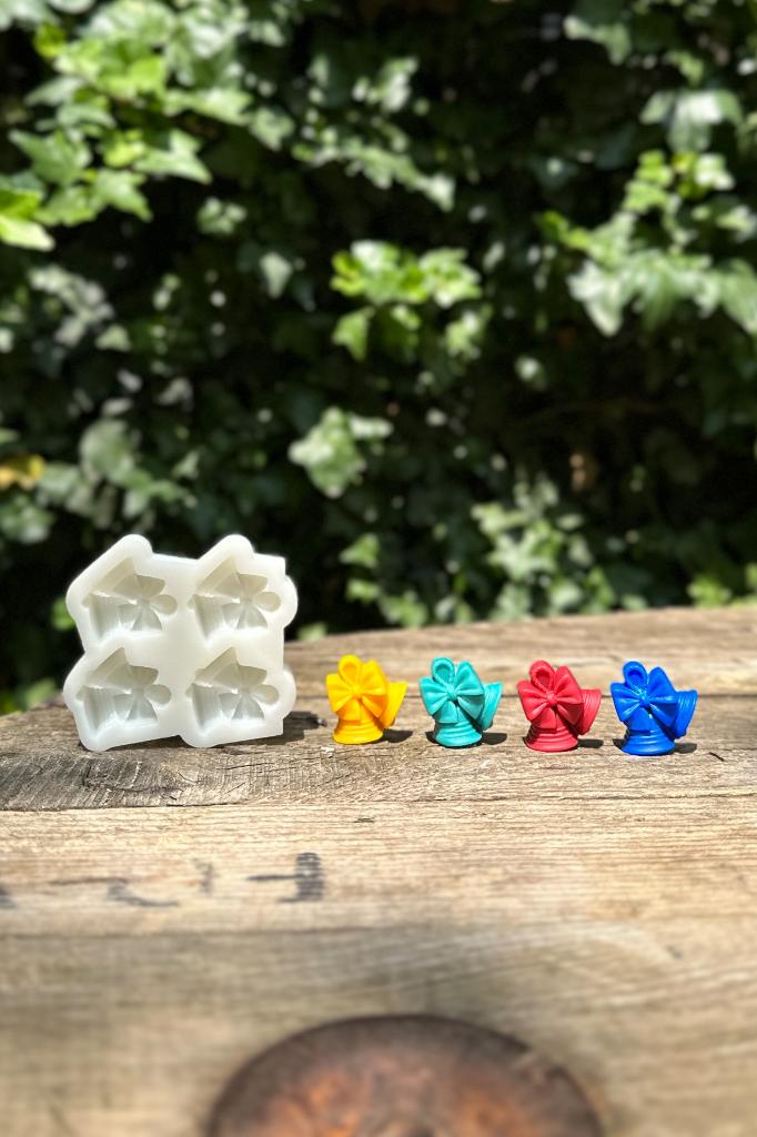 3D Yılbaşı Çanı Mini Dörtlü Silikon Mum Kalıbı