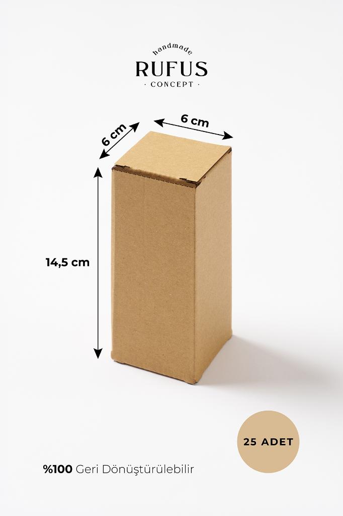 6X6x14,5cm Kilitli Kraft Kutu 25 Adet