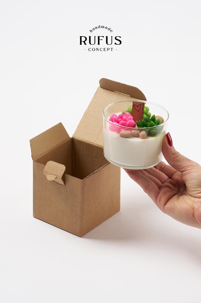 8X8x8cm Küp Kilitli Kraft Kutu 25 Adet