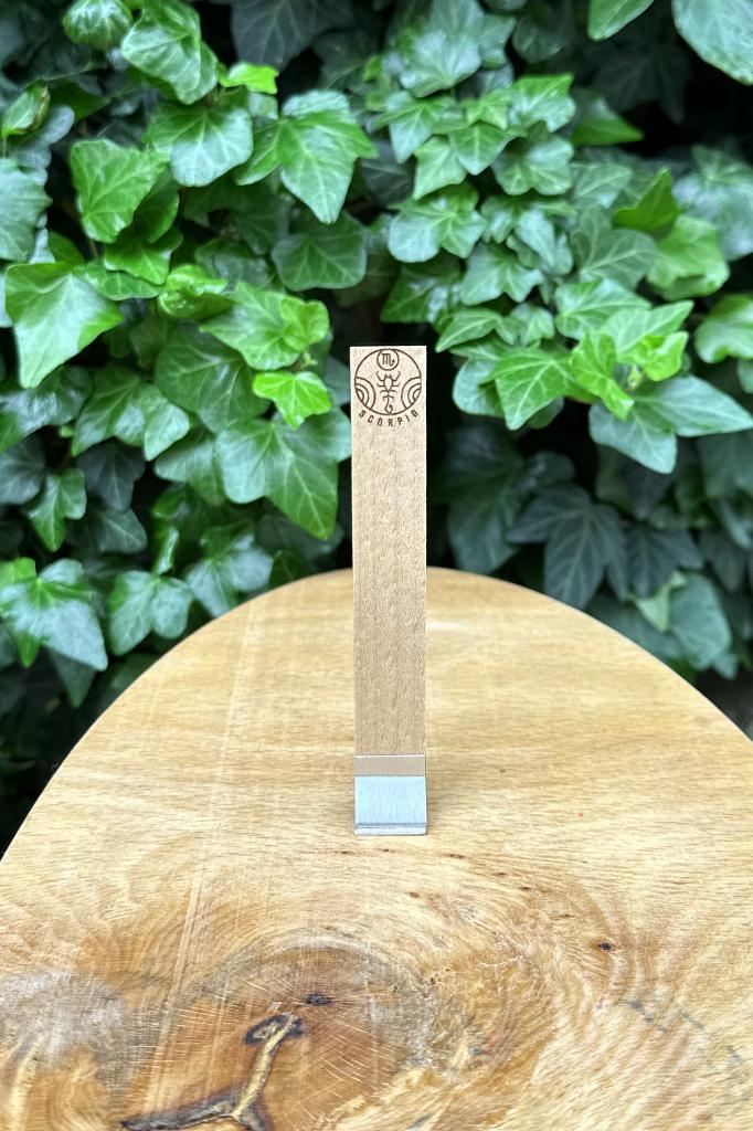 Ahşap Mum Fitili ve Yapışkanlı Fitil Sehpası 10 Adet (15x100x0,5mm) AKREP BURCU MODEL-1