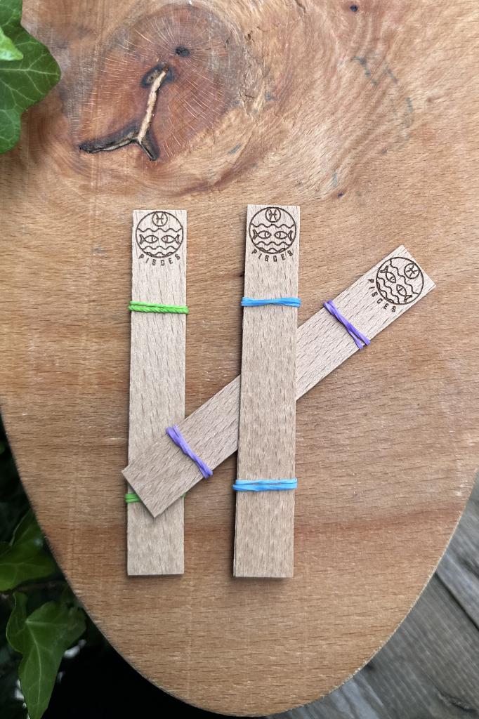Ahşap Mum Fitili ve Yapışkanlı Fitil Sehpası 10 Adet (15x100x0,5mm) BALIK BURCU MODEL-1