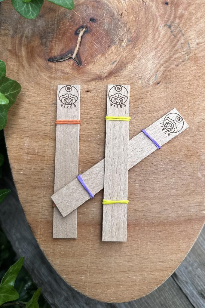 Ahşap Mum Fitili ve Yapışkanlı Fitil Sehpası 10 Adet (15x100x0,5mm) BAŞAK BURCU MODEL-1