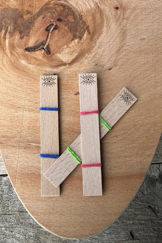Ahşap Mum Fitili ve Yapışkanlı Fitil Sehpası 10 Adet (15x100x0,5mm) GÖZ