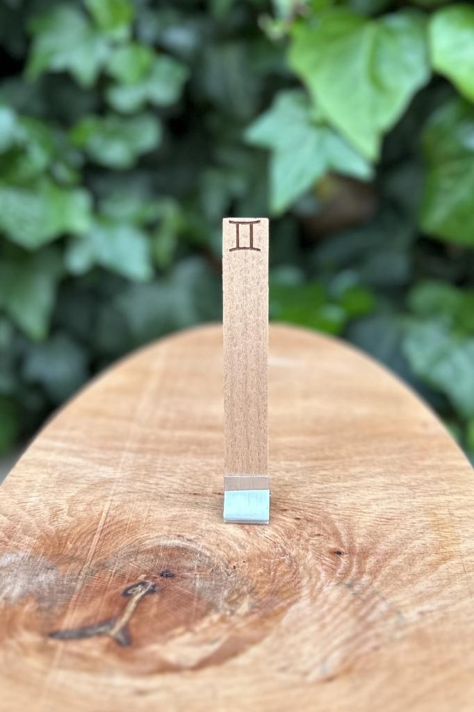Ahşap Mum Fitili ve Yapışkanlı Fitil Sehpası 10 Adet (15x100x0,5mm) İKİZLER BURCU MODEL-2
