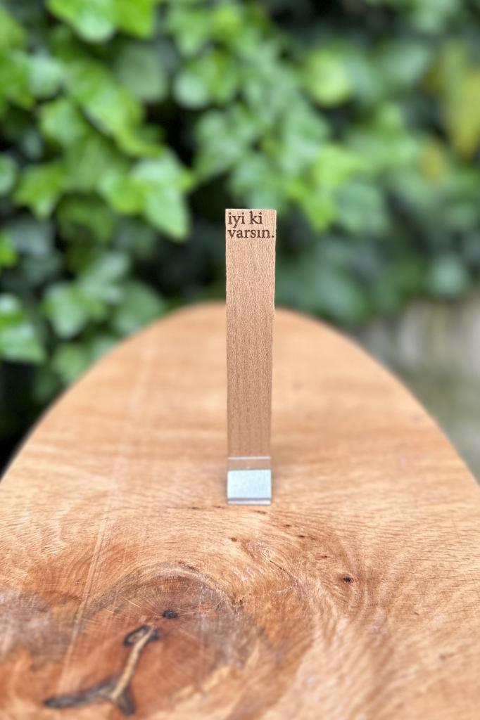 Ahşap Mum Fitili ve Yapışkanlı Fitil Sehpası 10 Adet (15x100x0,5mm) İYİKİ VARSIN