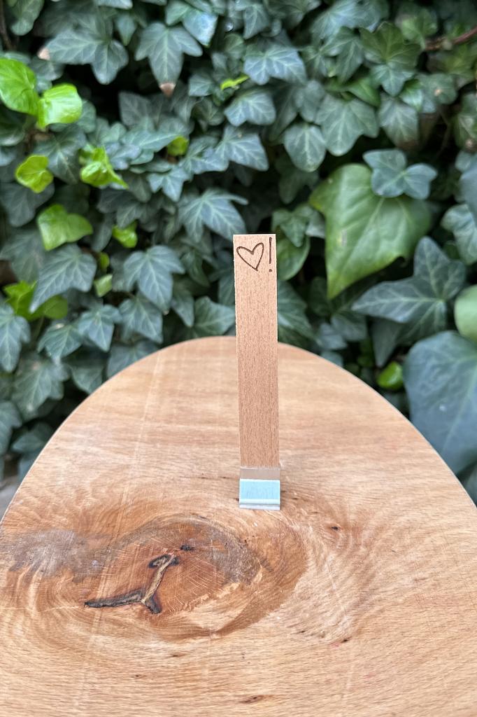 Ahşap Mum Fitili ve Yapışkanlı Fitil Sehpası 10 Adet (15x100x0,5mm) KALP ÜNLEM