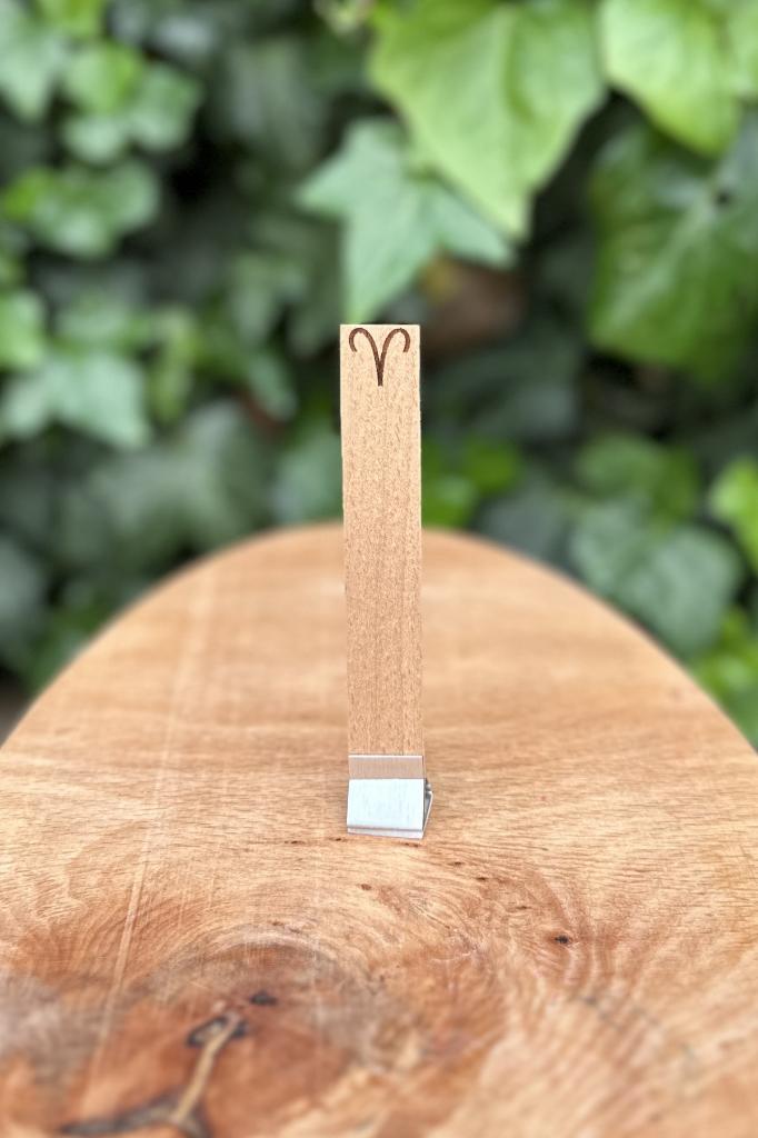 Ahşap Mum Fitili ve Yapışkanlı Fitil Sehpası 10 Adet (15x100x0,5mm) KOÇ BURCU MODEL-2