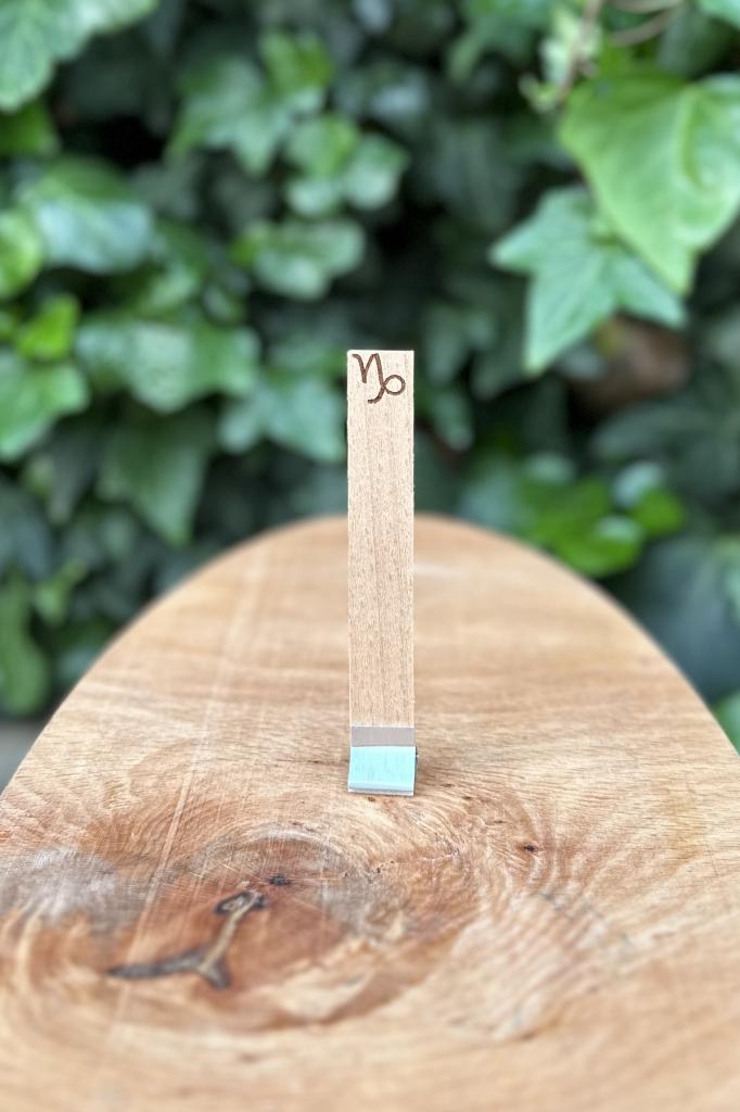 Ahşap Mum Fitili ve Yapışkanlı Fitil Sehpası 10 Adet (15x100x0,5mm) OĞLAK BURCU MODEL-2