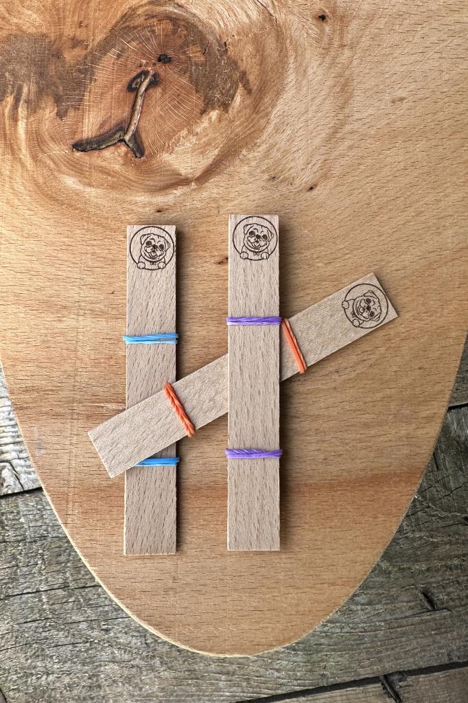 Ahşap Mum Fitili ve Yapışkanlı Fitil Sehpası 10 Adet (15x100x0,5mm) PUG KÖPEK
