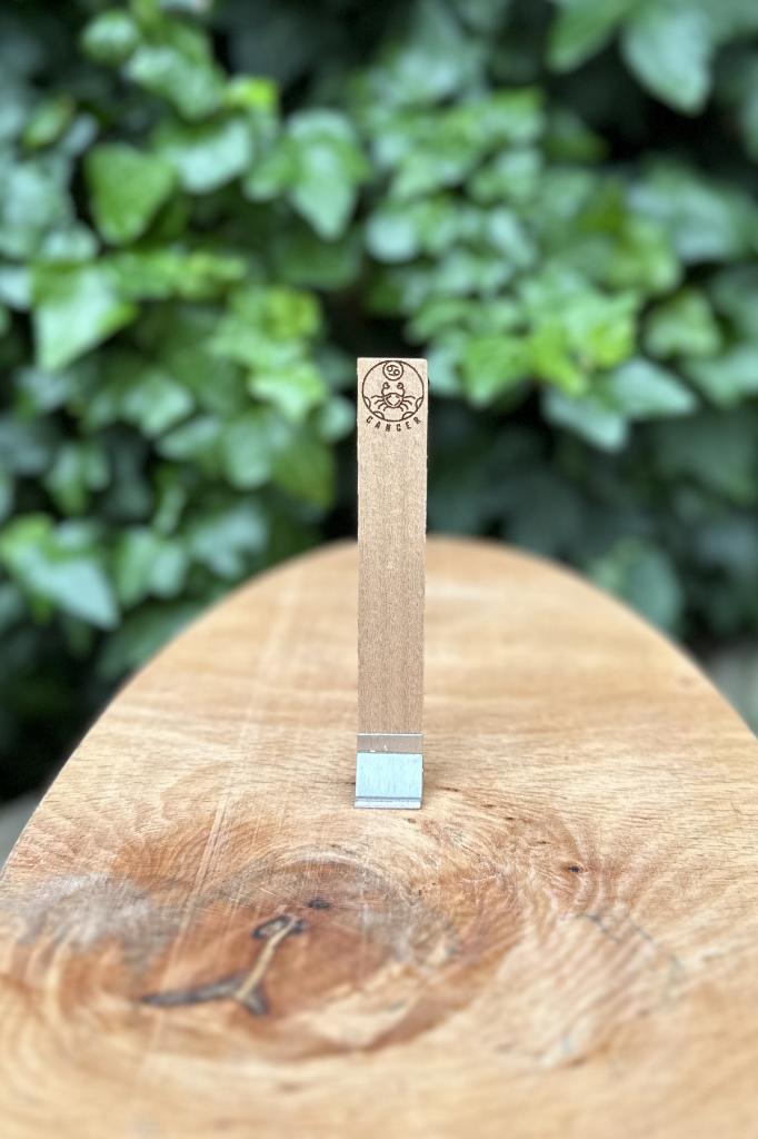 Ahşap Mum Fitili ve Yapışkanlı Fitil Sehpası 10 Adet (15x100x0,5mm) YENGEÇ BURCU MODEL-1