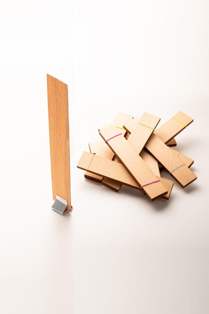 Holzdocht + klebender Ständer - 100 Stück ( 30mm X 150mm X 0,5mm )