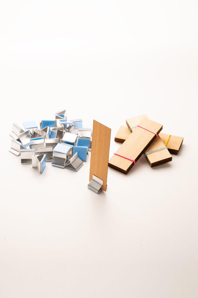 Holzdocht + klebender Ständer - 30 Stück ( 25mm X 75mm X 0,5mm )