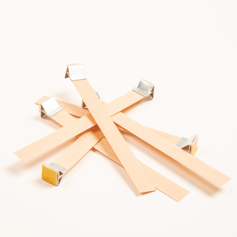 Holzdocht + klebender Ständer - 40 Stück ( 15mm X 150mm X 0,5mm )