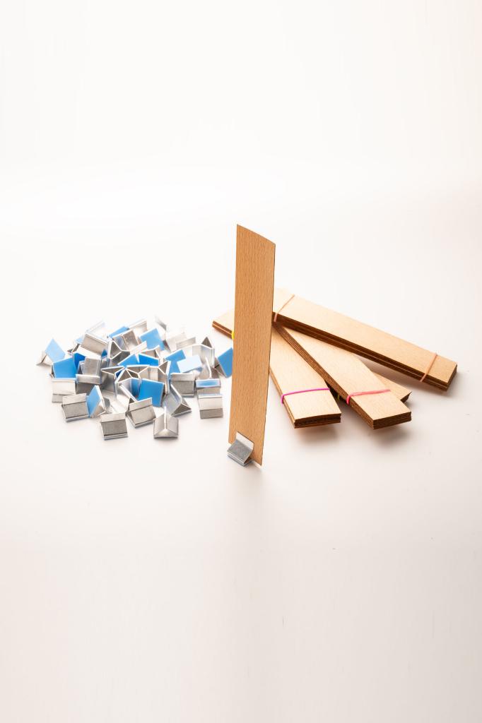 Holzdocht + klebender Ständer - 40 Stück ( 30mm X 150mm X 0,5mm )