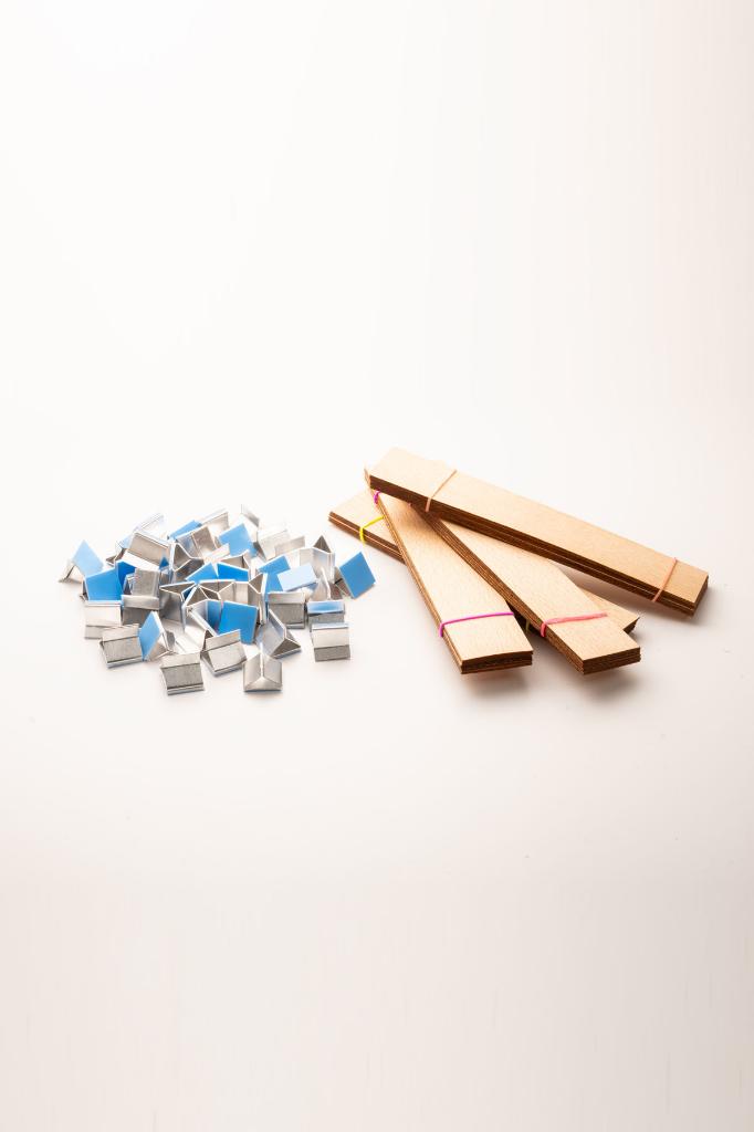 Деревянный фитиль + клейкая подставка - 40 шт ( 30mm X 150mm X 0,5mm )