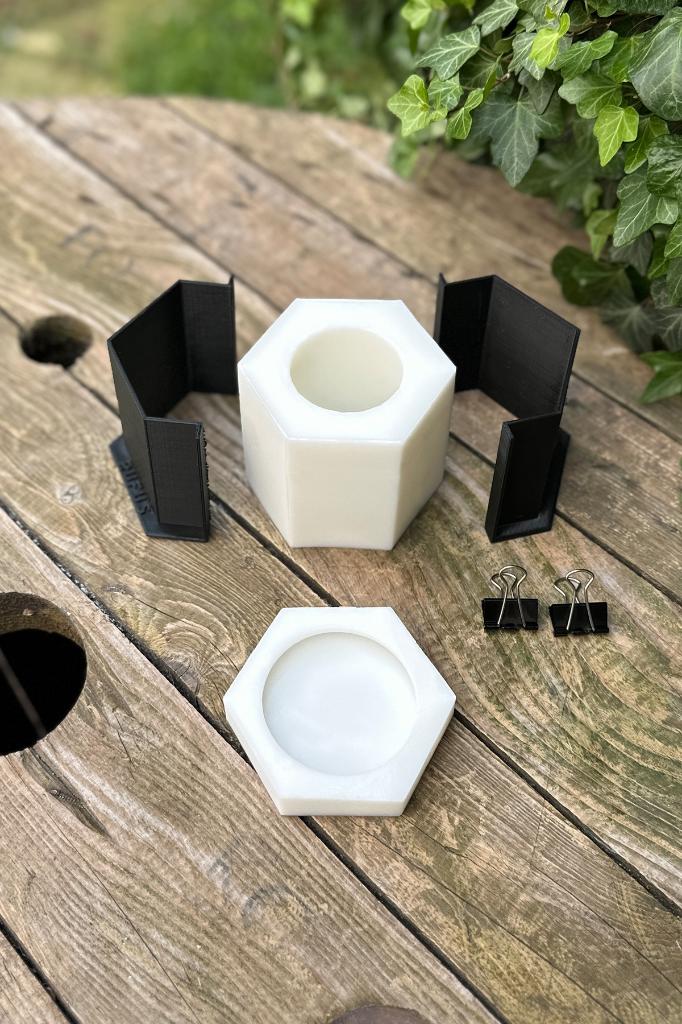 Altıgen Düz Model Silikon Kap Kalıbı