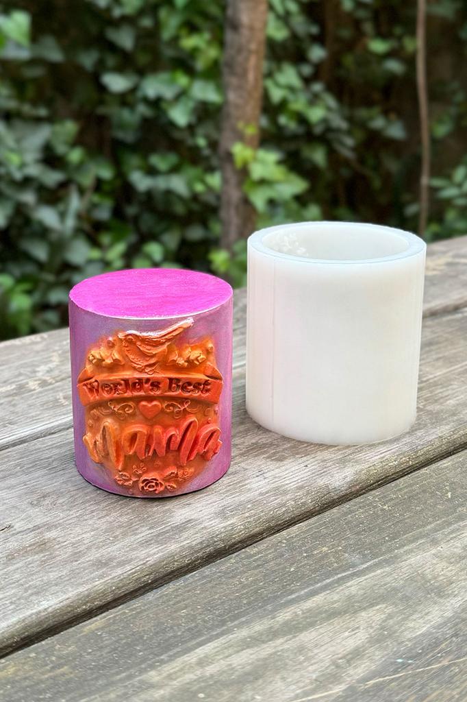 Anneler Günü Silindir Silikon Mum Kalıbı