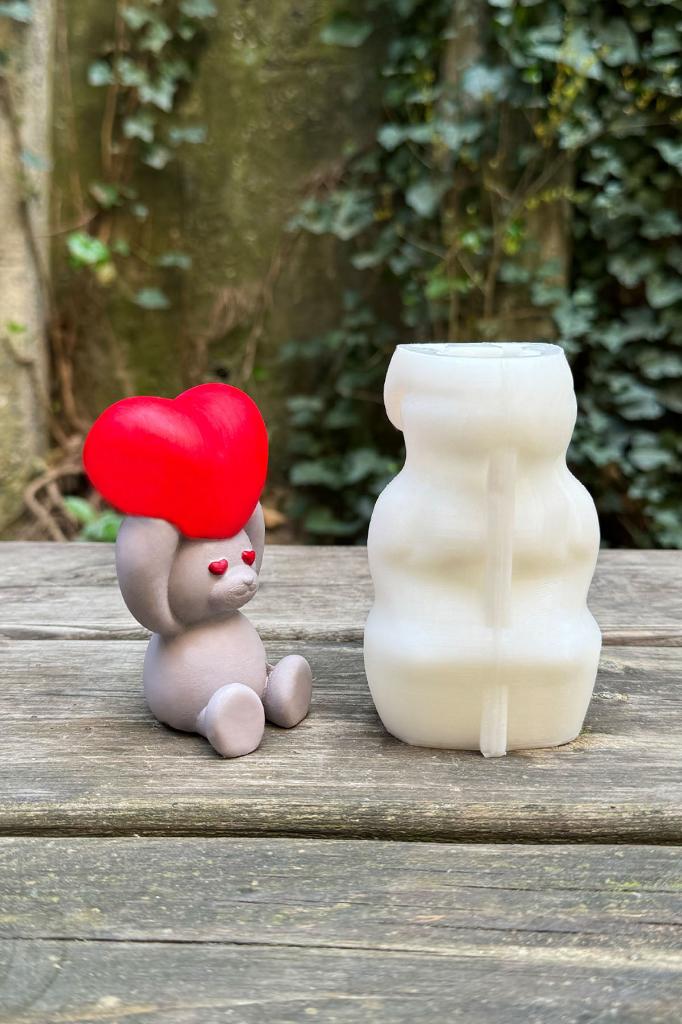 Ayı Love Silikon Mum Kalıbı