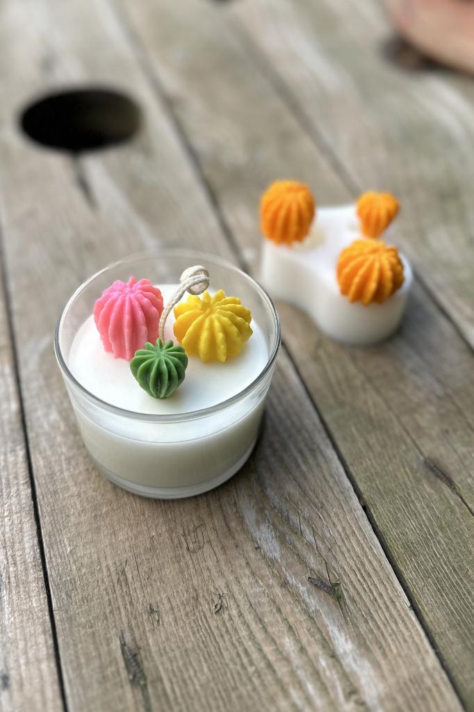 Ball Mini Üçlü Sukulent Silikon Mum Kalıbı