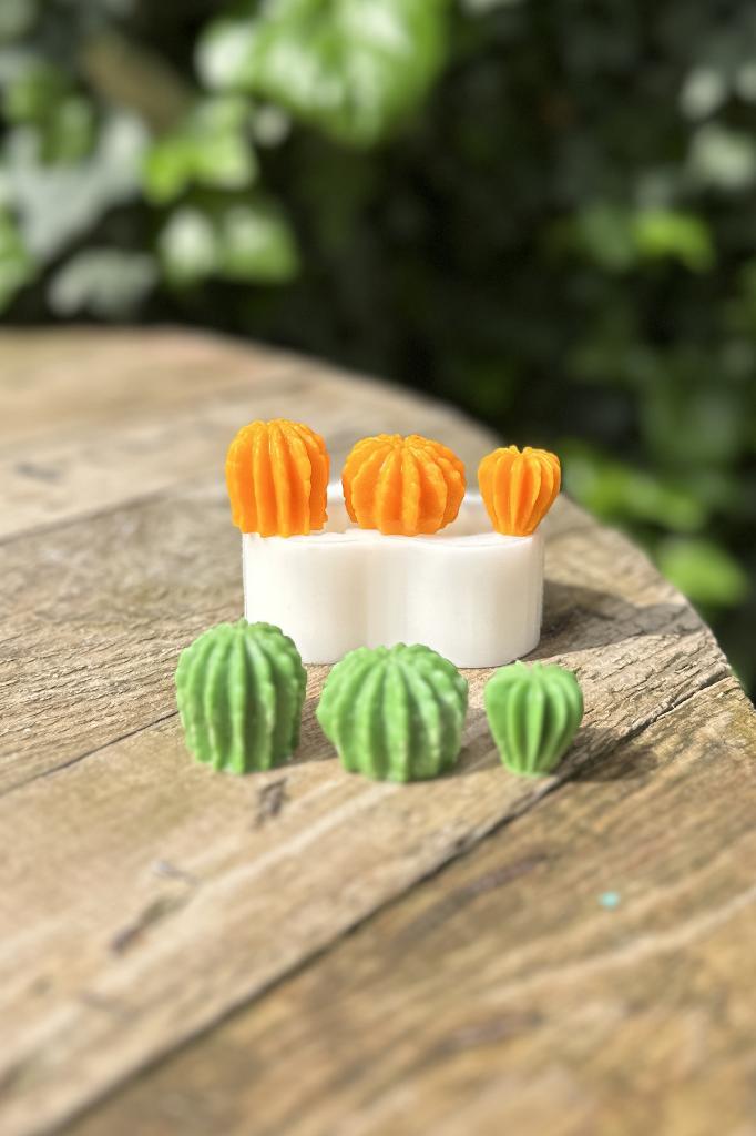 Ball Mini Üçlü Sukulent Silikon Mum Kalıbı