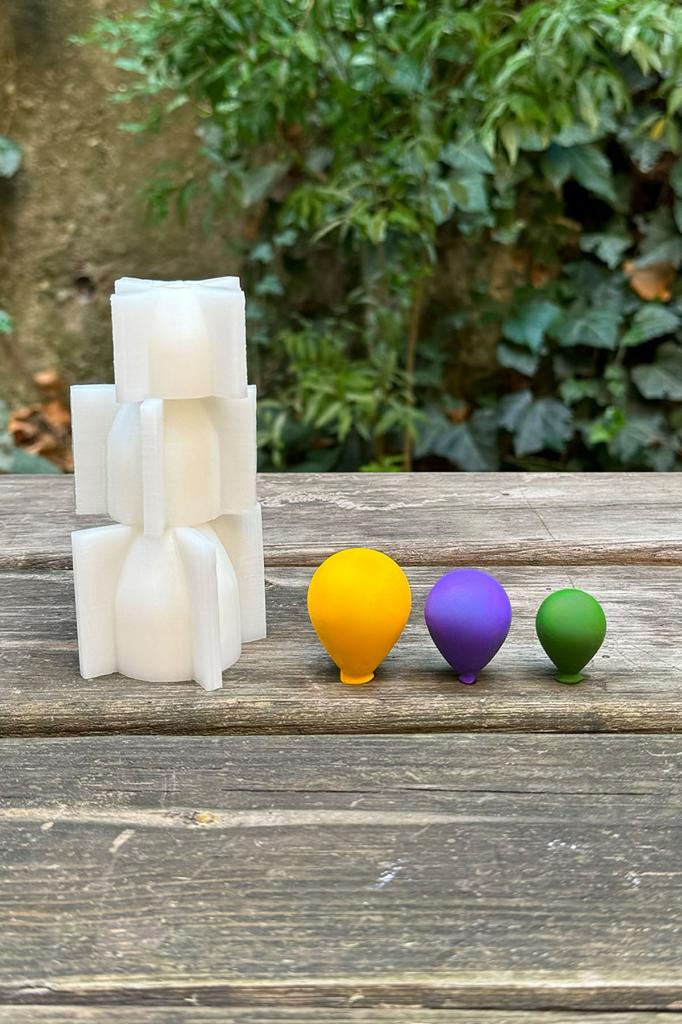 Balon Ellipse Triple Silicone Candle Mold Set