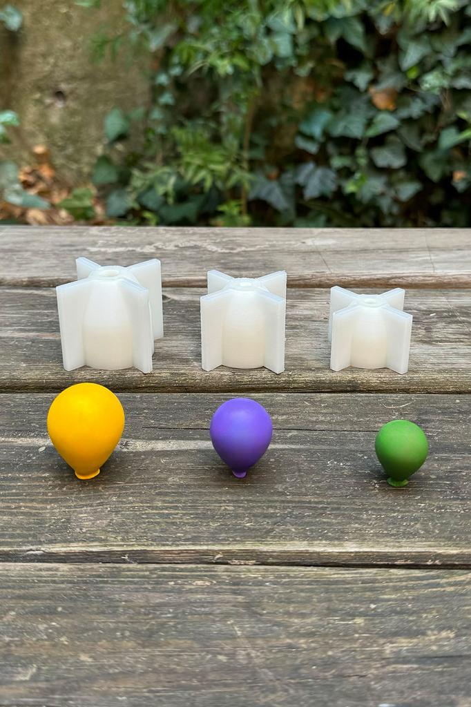 Balon Ellipse Triple Silicone Candle Mold Set