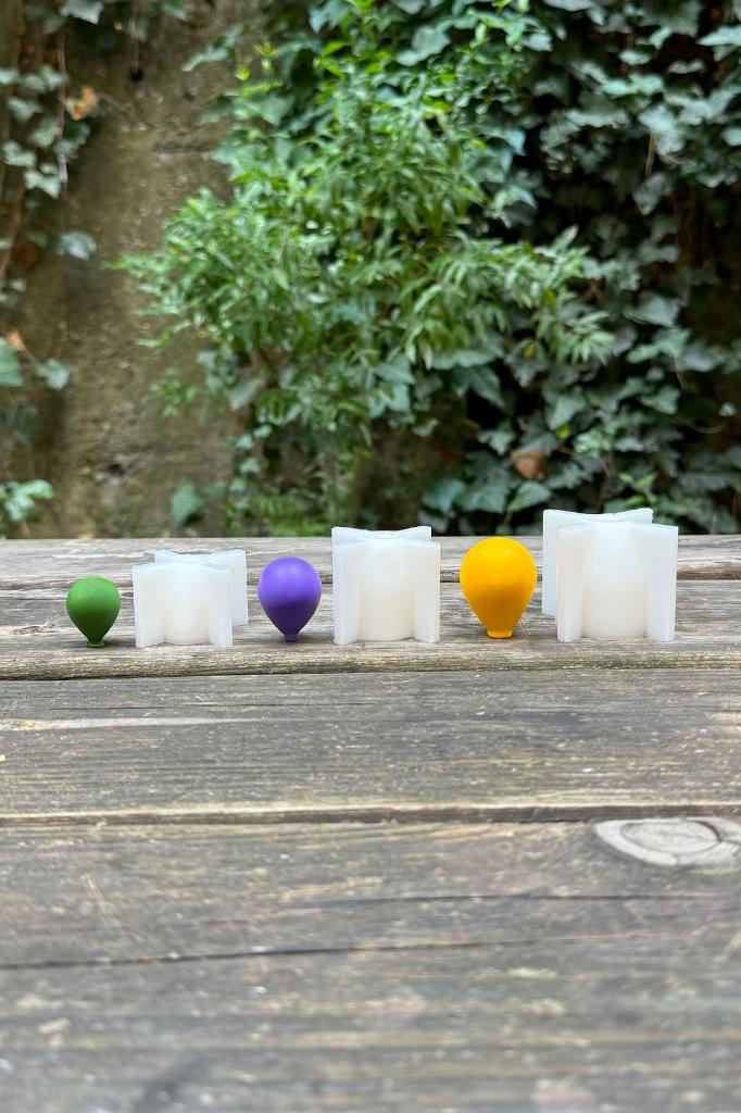 Balon Ellipse Triple Silicone Candle Mold Set