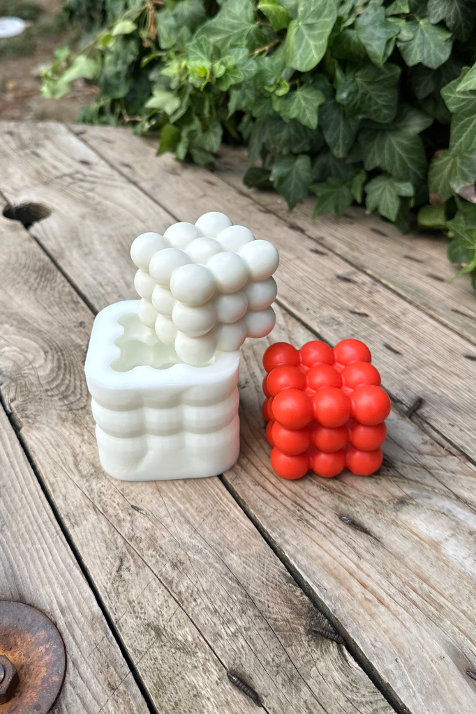 Bubble Küp Silikon Mum Kalıbı