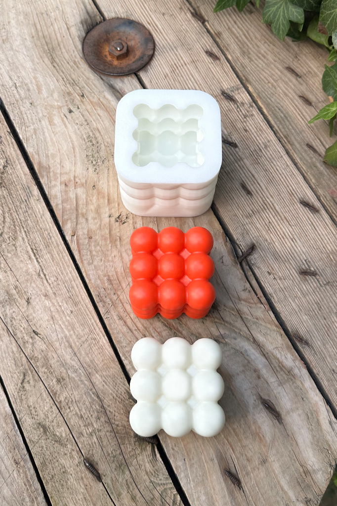 Bubble Küp Silikon Mum Kalıbı