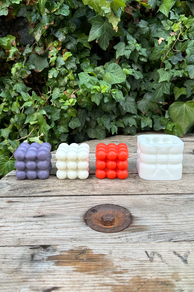 Bubble Küp Silikon Mum Kalıbı