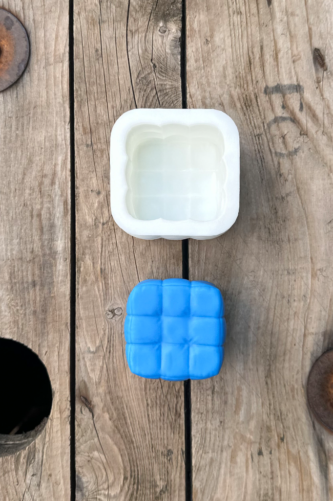 Bubble Yastık Küp Silikon Mum Kalıbı