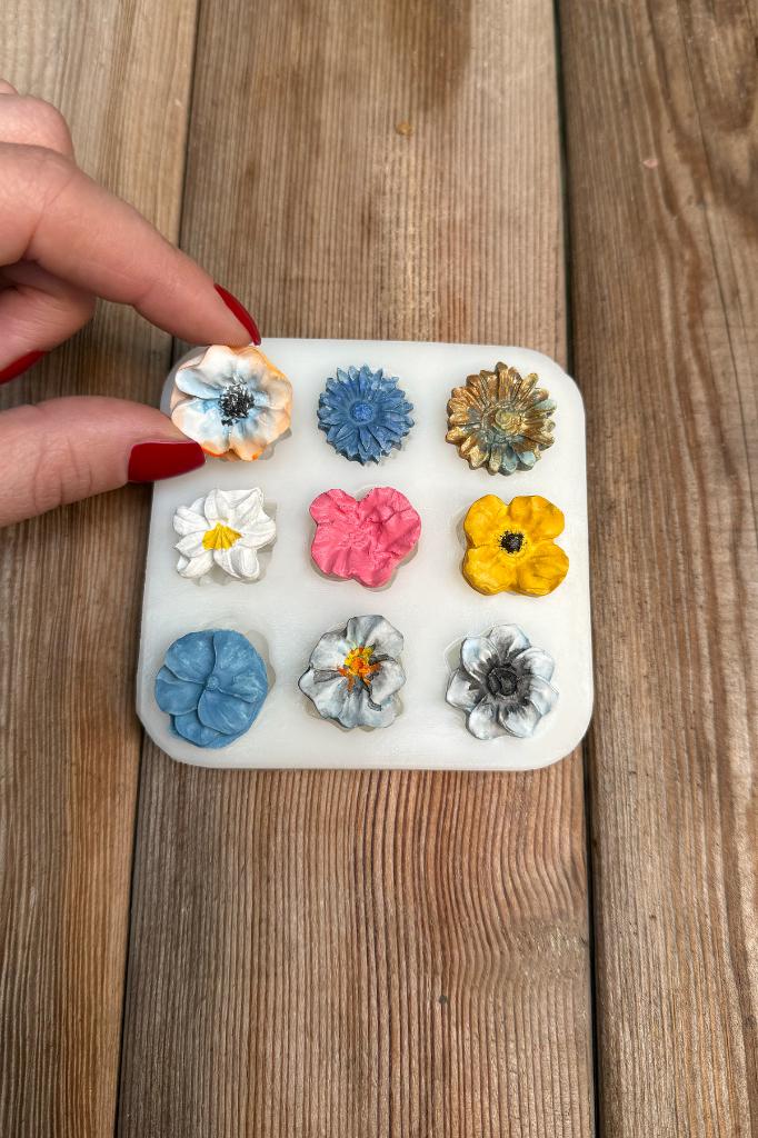 Çiçek Süsleme Set1 Silikon Mum Kalıbı