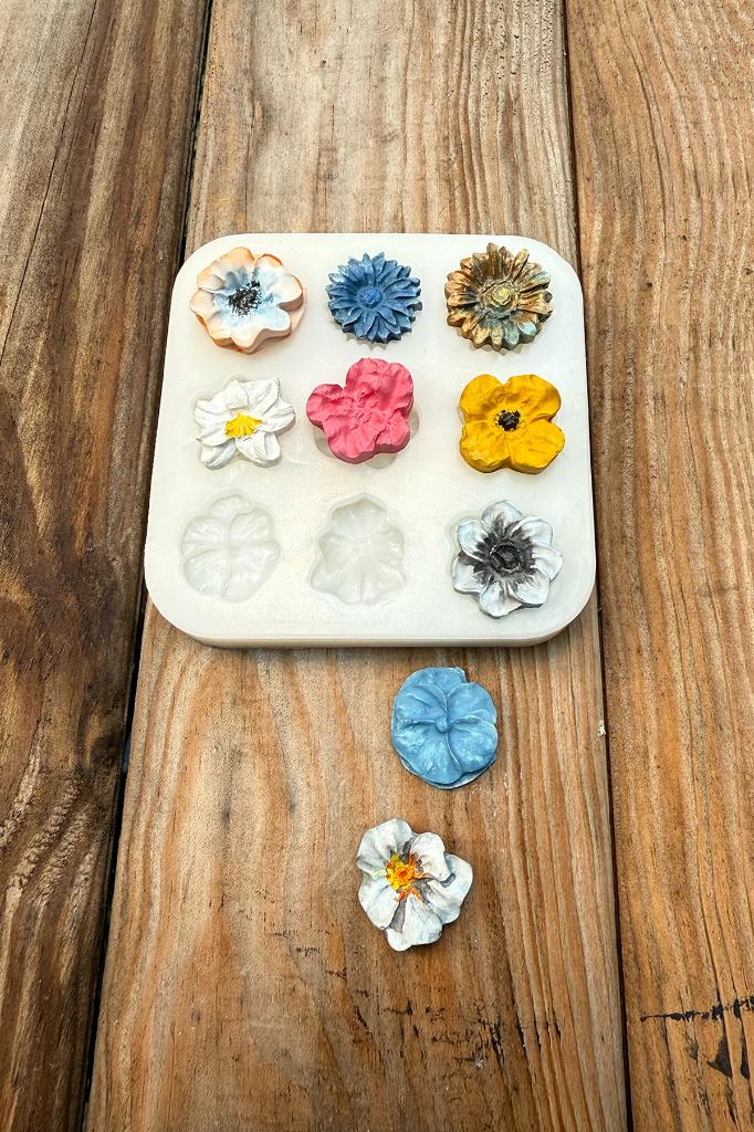 Çiçek Süsleme Set1 Silikon Mum Kalıbı