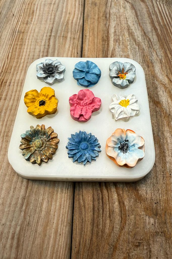 Çiçek Süsleme Set1 Silikon Mum Kalıbı