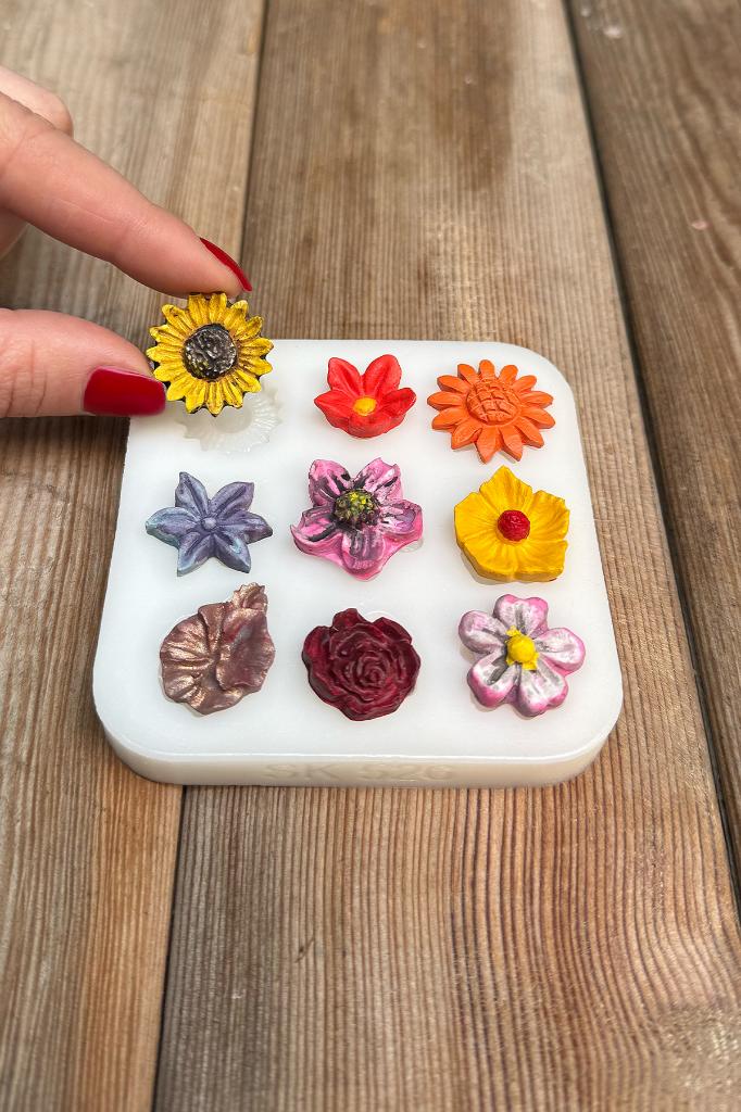 Çiçek Süsleme Set2 Silikon Mum Kalıbı