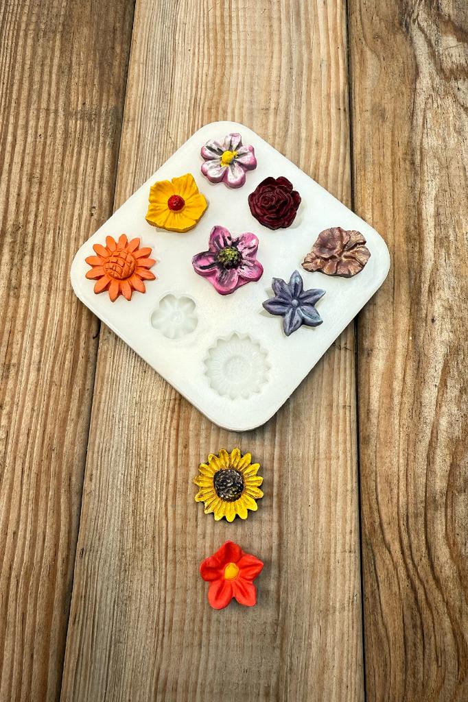 Çiçek Süsleme Set2 Silikon Mum Kalıbı
