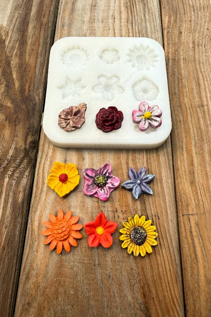 Çiçek Süsleme Set2 Silikon Mum Kalıbı