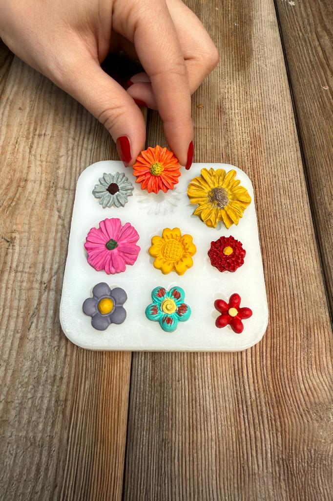 Çiçek Süsleme Set3 Silikon Mum Kalıbı