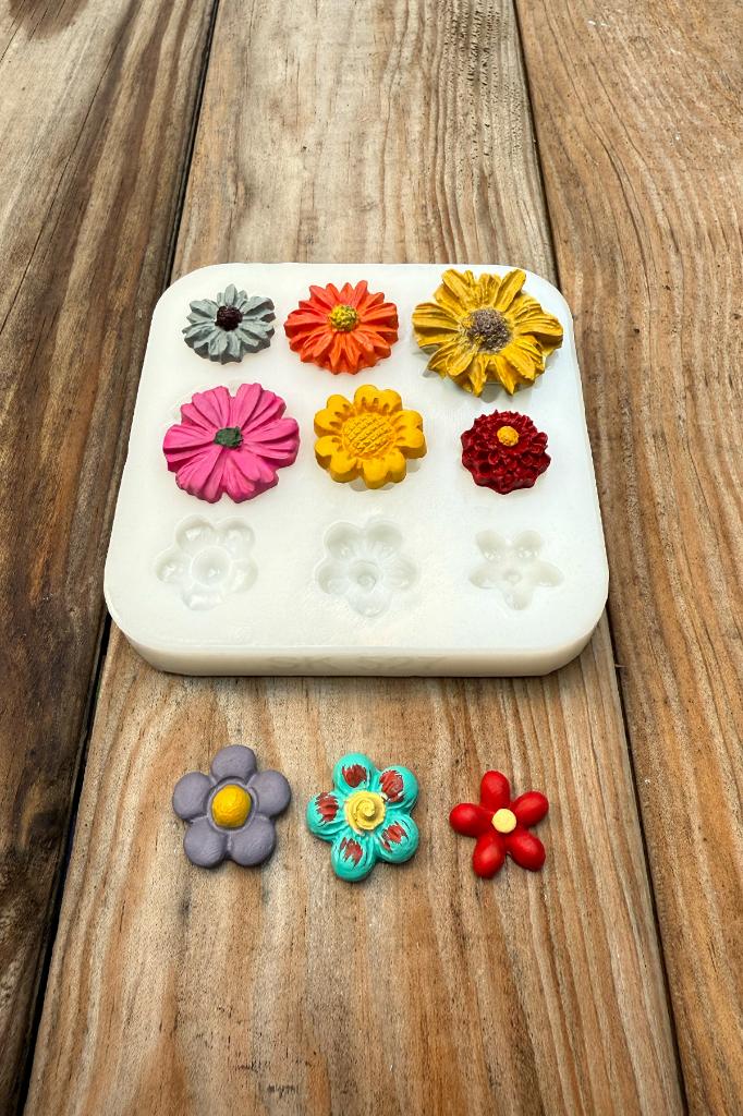 Çiçek Süsleme Set3 Silikon Mum Kalıbı