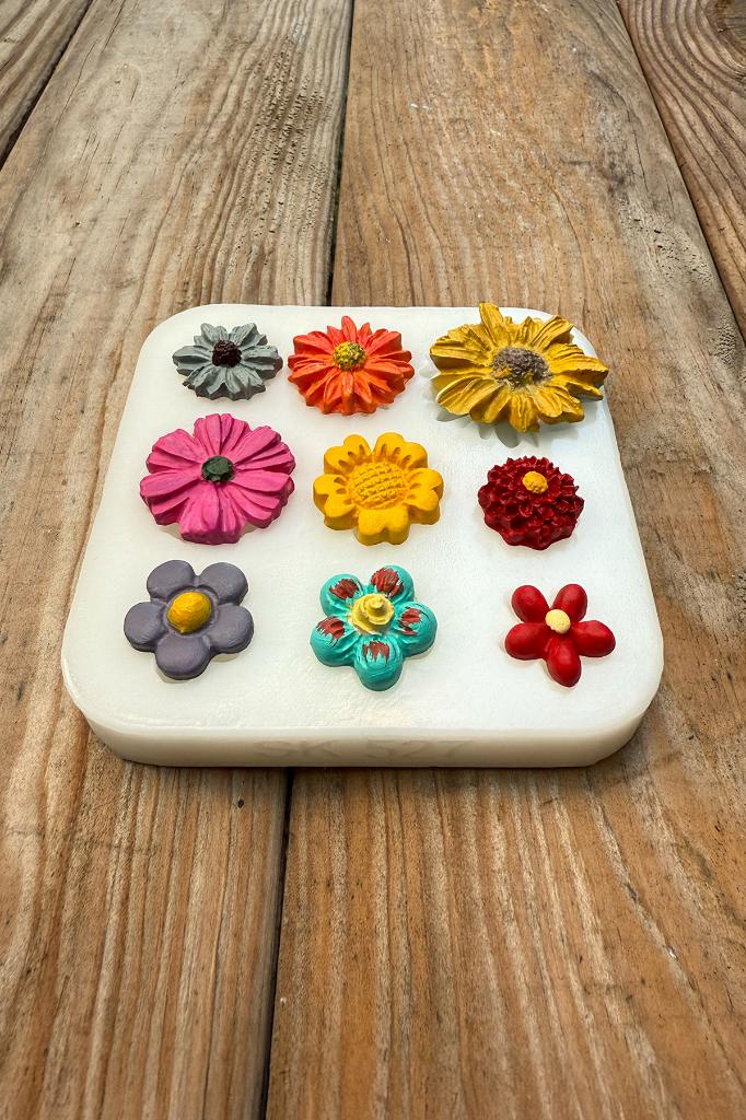 Çiçek Süsleme Set3 Silikon Mum Kalıbı