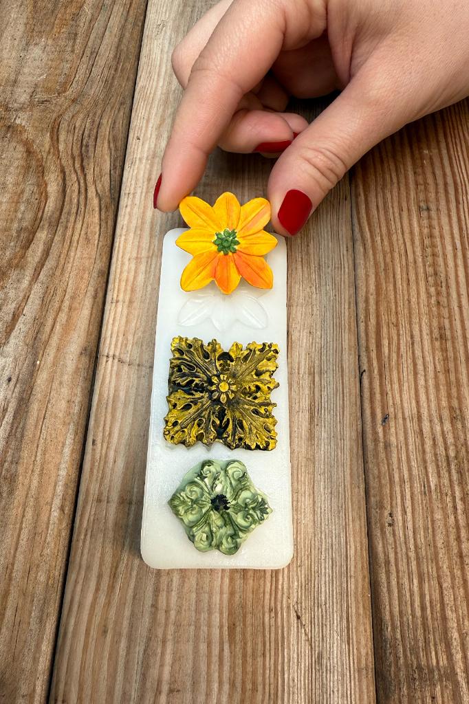 Çiçek Süsleme Set4 Silikon Mum Kalıbı