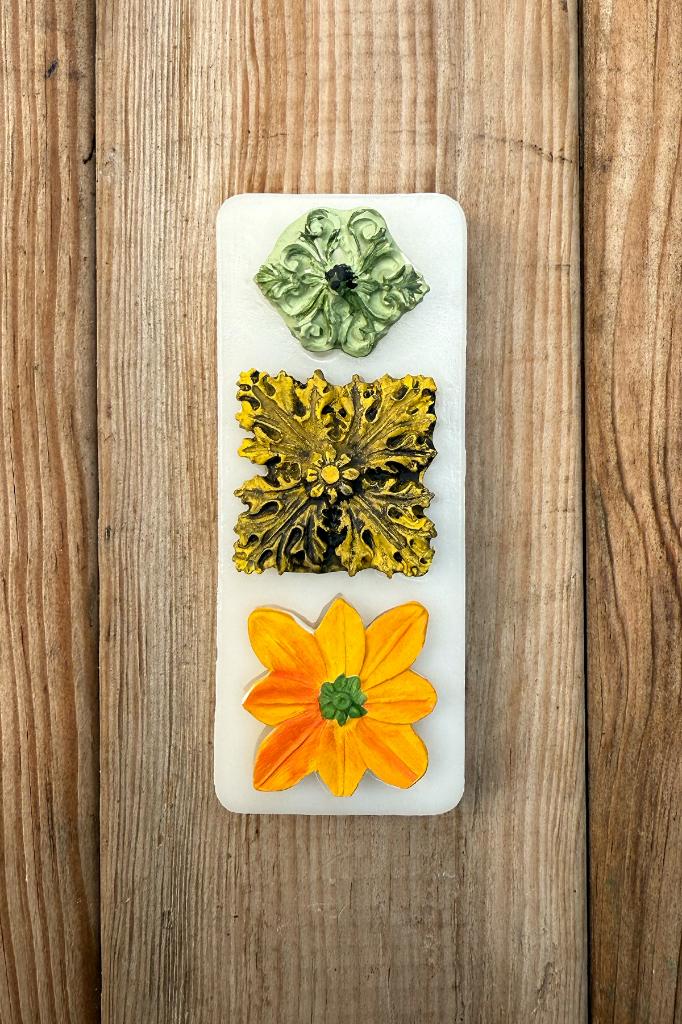 Çiçek Süsleme Set4 Silikon Mum Kalıbı